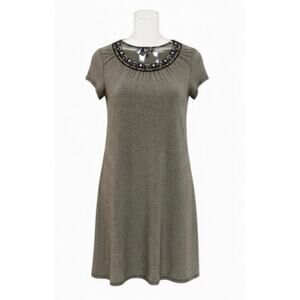 AGB Brown Dress Size 6 Beaded Neckline